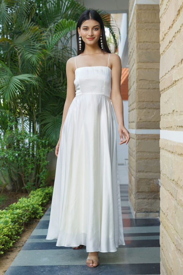 White Maxi dress with straps